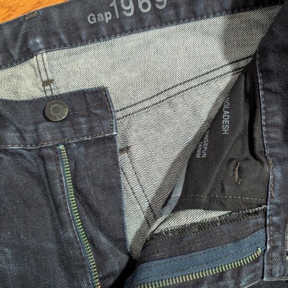 GAP 1969 Slim Boot Cut Denim Jeans Mens 31x30 Dark Wash Blue - Picture 7 of 8